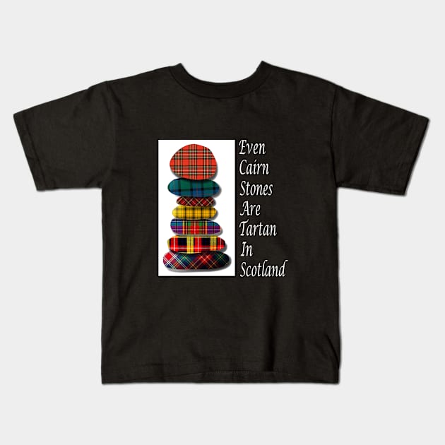 Scottish Cairn Stones Kids T-Shirt by Alex Bleakley